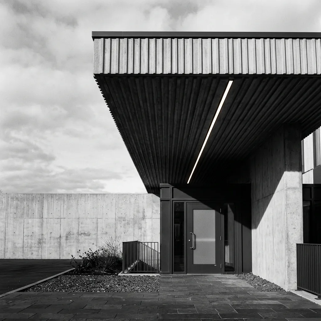 Professional modern office environment in black and white
