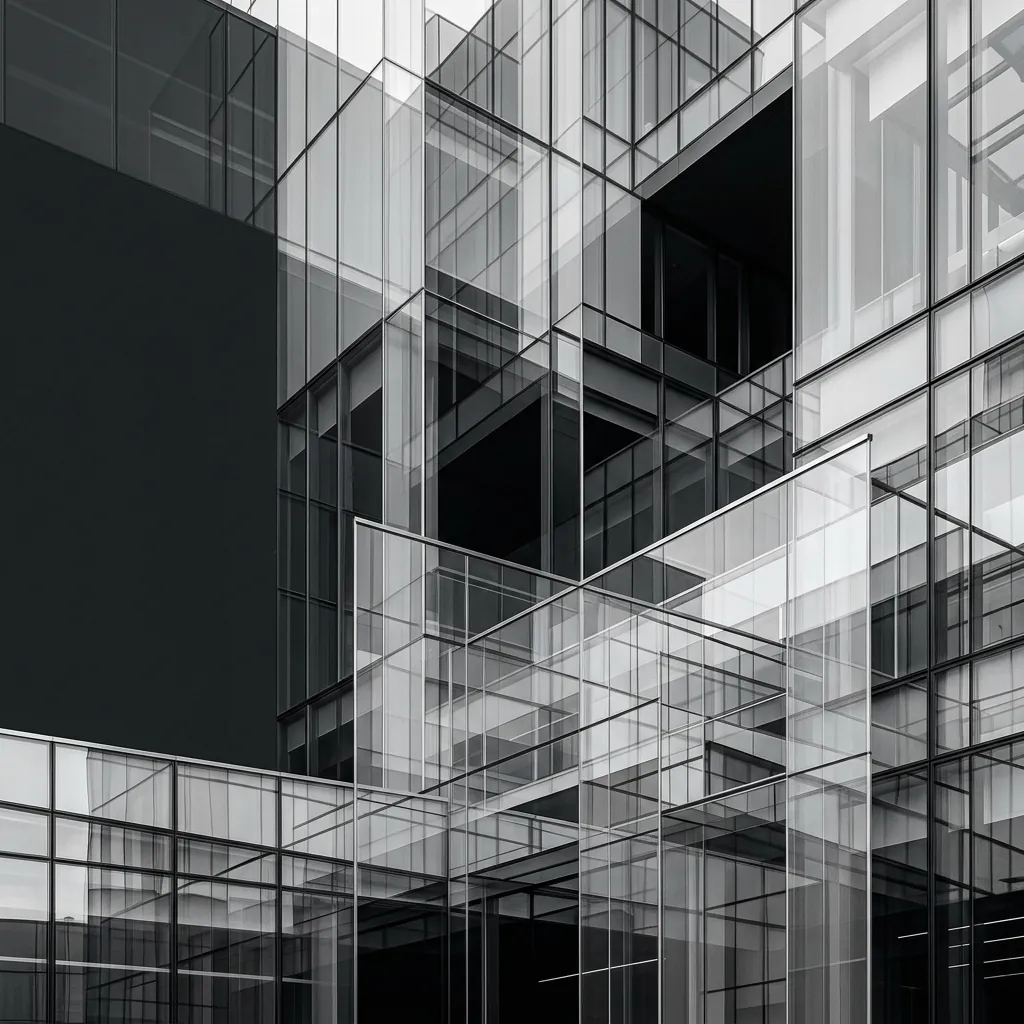 Monochromatic geometric architectural structure